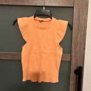 Blue Rain by Francesca's | Ribbed High Neck Tank Top with Ruffles- Size L